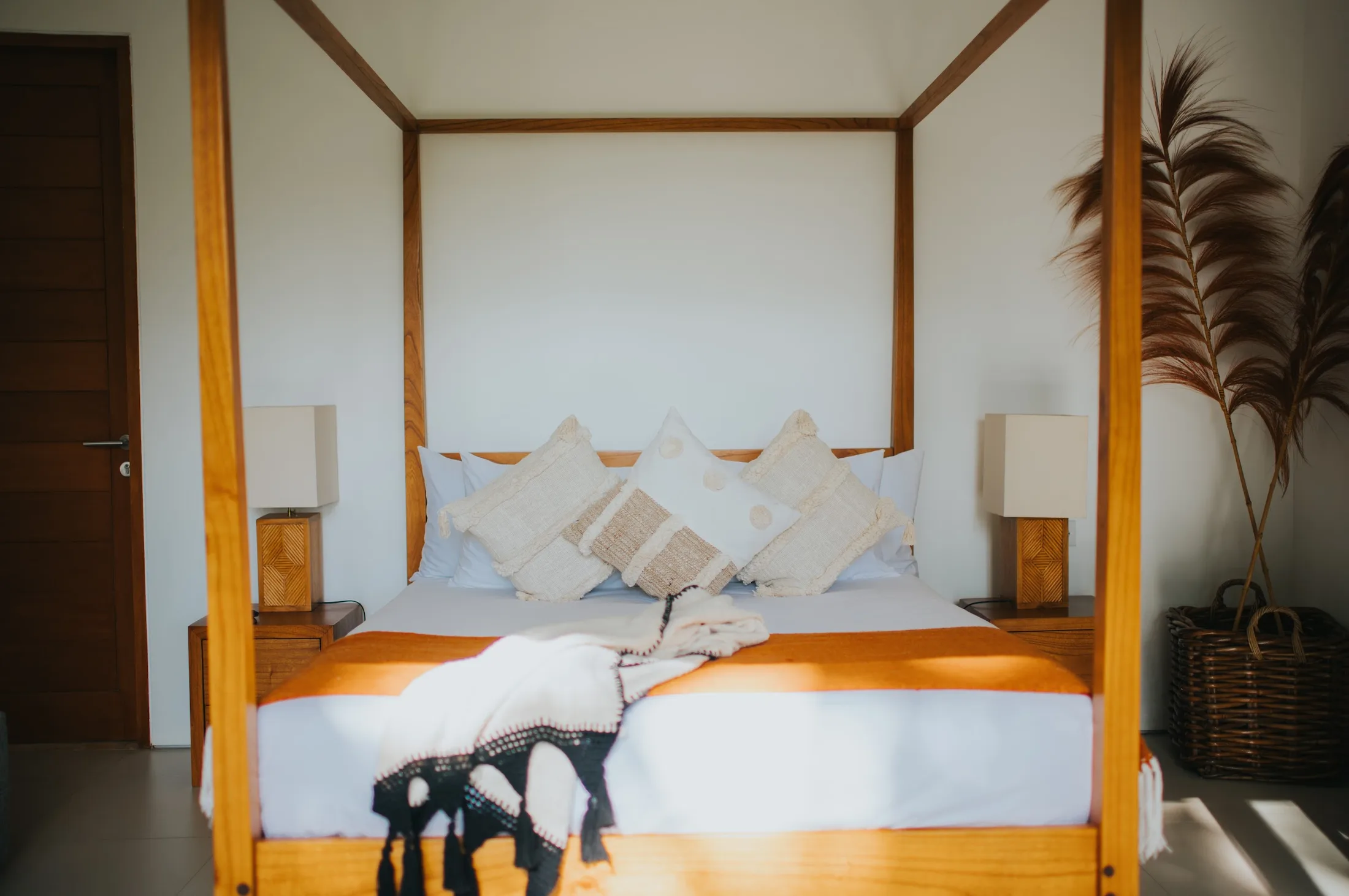 A calm bedroom with soft natural light